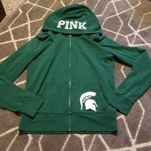 VS PINK sweat jacket sz. M- MSU Spartans